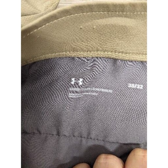 Adidas Mens Sz 38x33 Golf Pants Beige Performance Polyester Flat Front - Picture 7 of 9